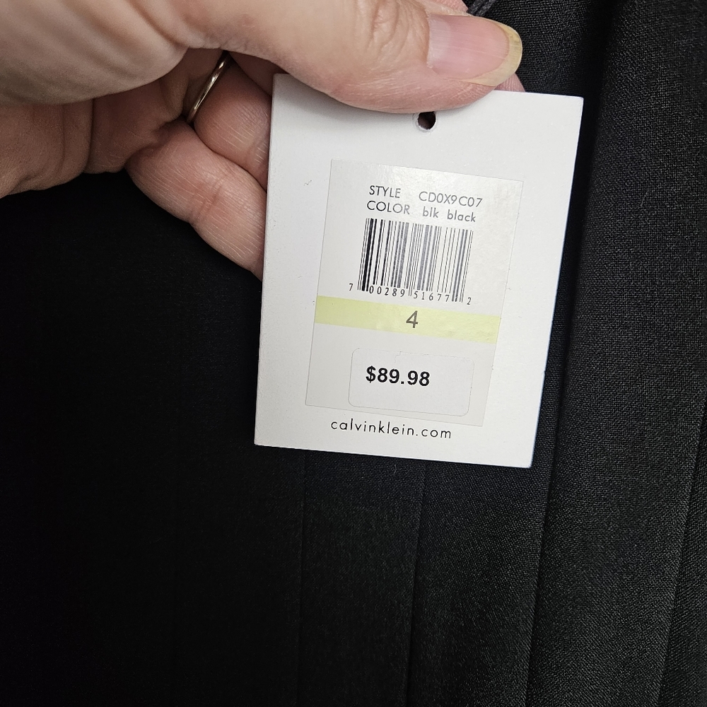 Calvin Klein Women's NWT Sleeveless Black Swing Dress Size 4 - Picture 6 of 9